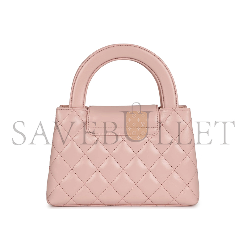 Ch*el master small kelly shopper calfskin light pink gold hardware as4416 (19*13*7cm)